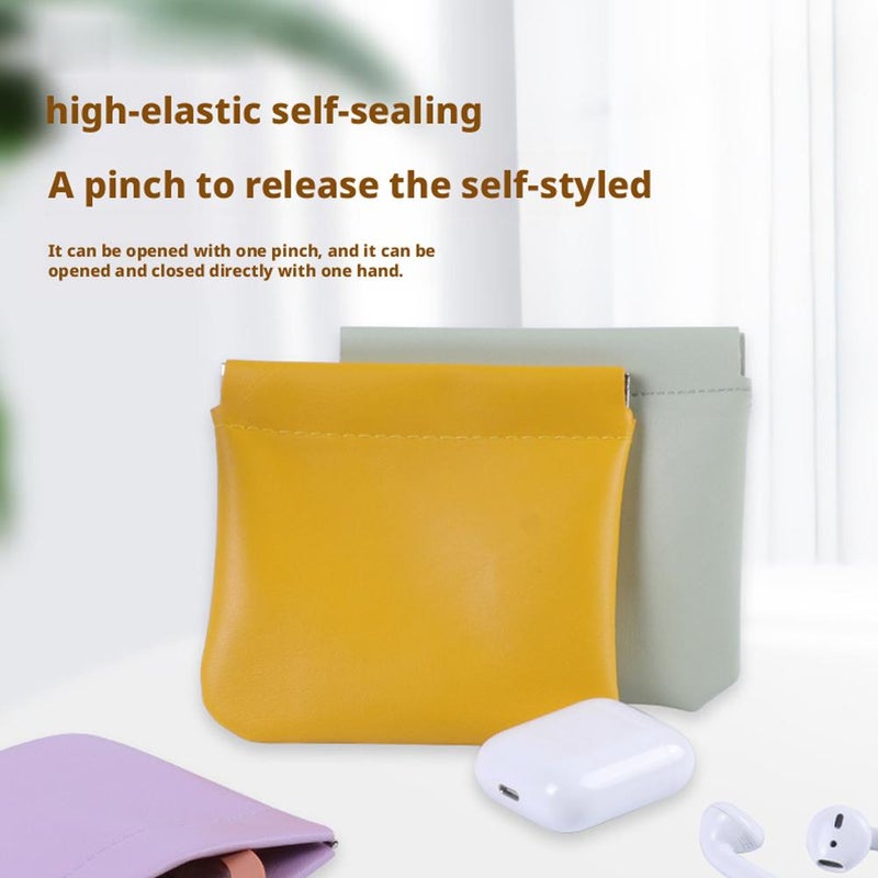 Snap Closure Leather Organizer Pouch - Magnetic Self-Sealing Cosmetic Bag, Portable Waterproof PU Leather Pouch (Set A) - Image 5